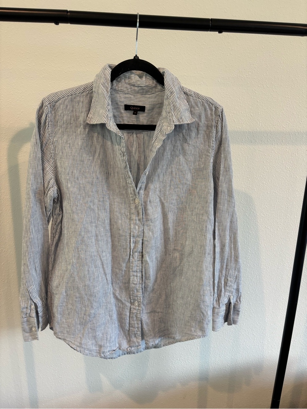 Equipment Light Blue and White Stripe Button-Down Shirt